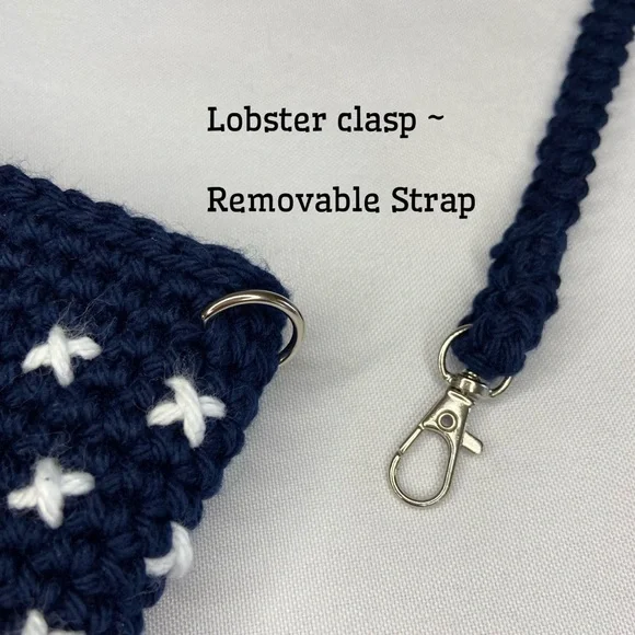 Womens Crossbody Lined Crochet Phone Bag Purse - 4th of July - USA flag - Picture 5 of 11